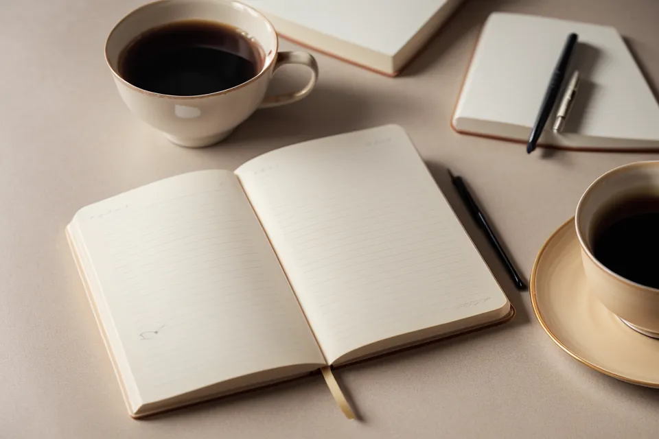 Primer plano de una mano escribiendo notas de progreso en una libreta de papel rugoso