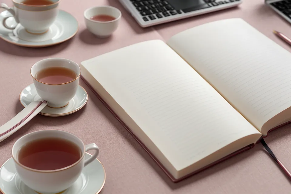 Mano escribiendo en la libreta del diario de voz junto al teléfono, hábito de comunicación oral en Customer Success